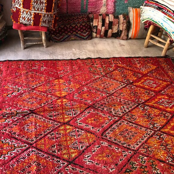 Vintage 1990s Beni Mgild Moroccan Rug - 7'.3"x5'.3" - Wool carpet - Picture 7 of 9